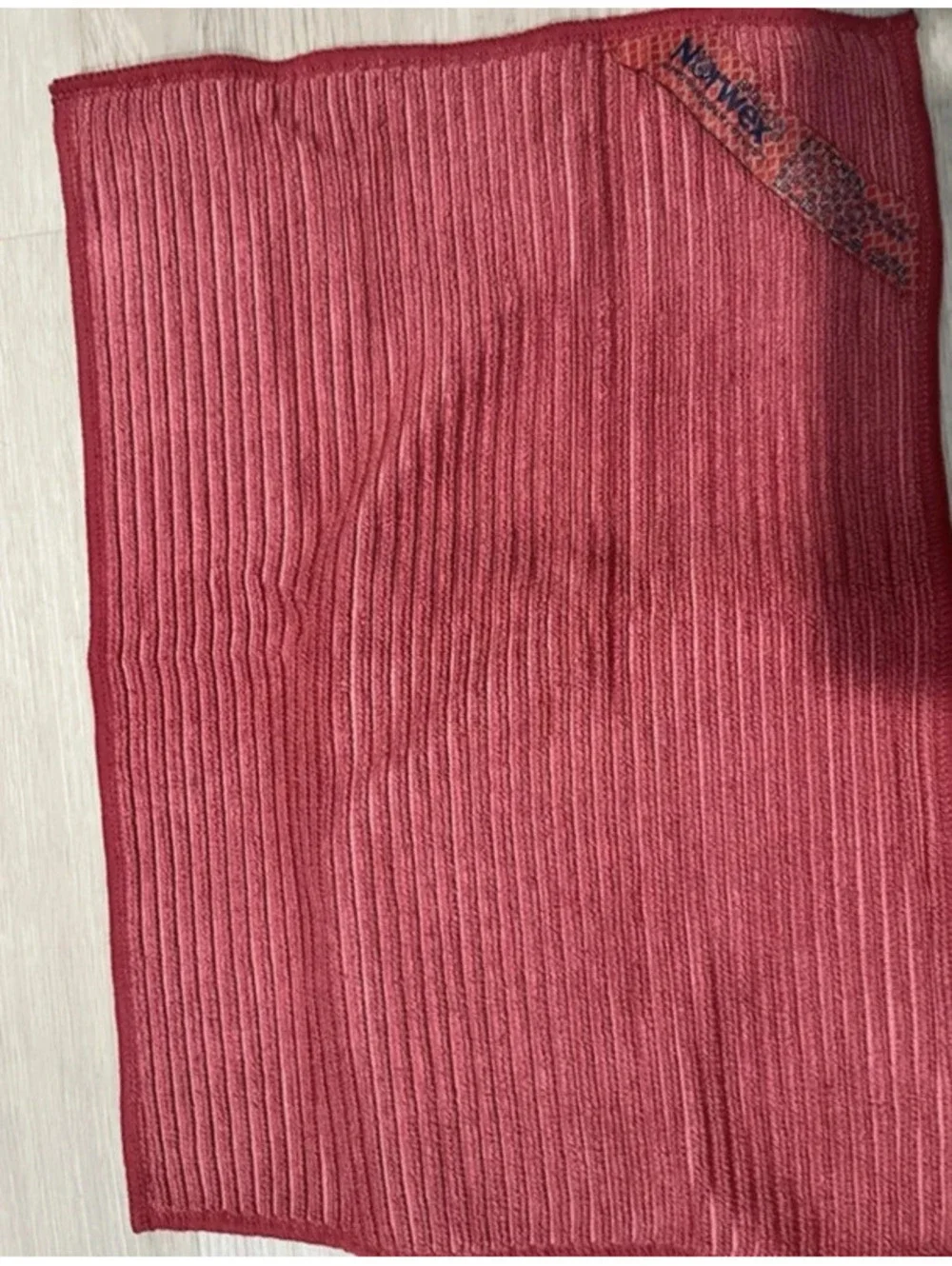 3 pack Norwex kitchen cloths set channel textured pomegranate red